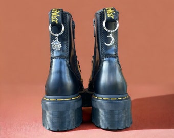SUN AND MOON (silver) - Bijoux pour chaussure soleil et lune (argent) - Dr. Martens style-Boots charm-Accessoire pour chaussures