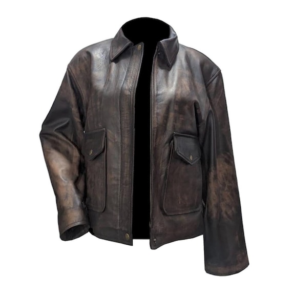 80s Oversize A2 Military Vintage Style Distressed Brown Real 