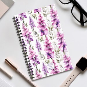 Schönes Fingerhut gebundenes Notizbuch | Blank Seite Notizbuch | Gepunktetes Notizbuch | Liniertes Notizbuch | Aufgabenliste Notizbuch | Floral gepunktet Journa