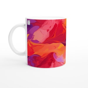 Red Marble Mug | Marble Print Coffee Cup | Elegant Tea Cup | Painted Coffee Cup | Gift for Coffee Lovers | Unique Tea Cup