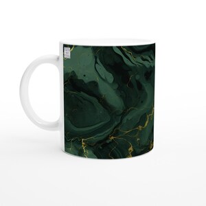 Emerald Green Marble Mug | Marble Print Coffee Cup | Elegant Tea Cup | Painted Coffee Cup | Gift for Coffee Lovers | Unique Tea Cup