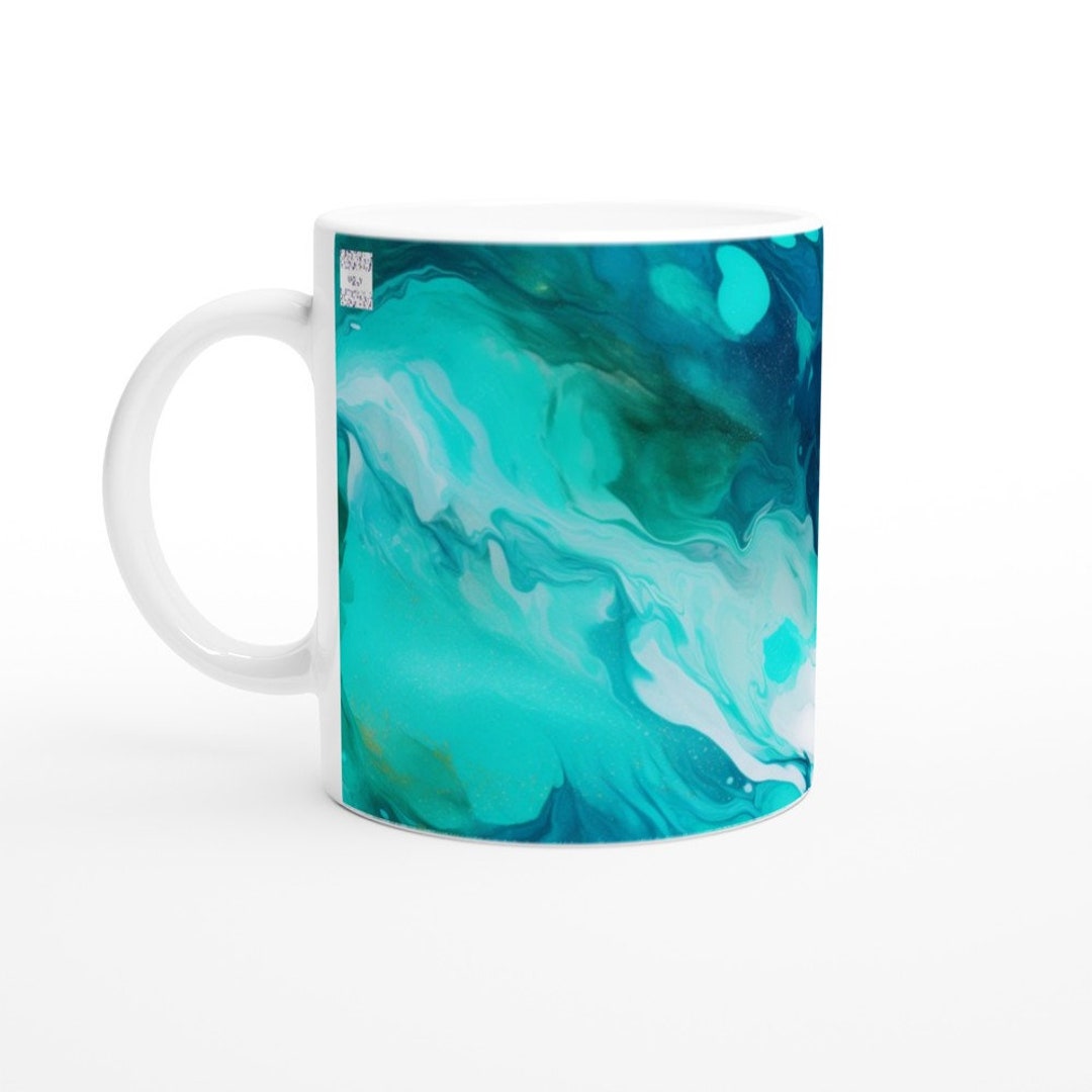 Blue Marble Mug Marble Print Coffee Cup Elegant Tea Cup Etsy