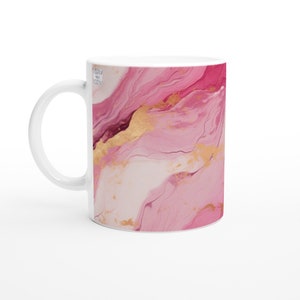 Pink Marble Mug | Marble Print Coffee Cup | Elegant Tea Cup | Painted Coffee Cup | Gift for Coffee Lovers | Unique Tea Cup
