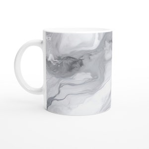 Silver Marble Mug | Marble Print Coffee Cup | Elegant Tea Cup | Painted Coffee Cup | Gift for Coffee Lovers | Unique Tea Cup