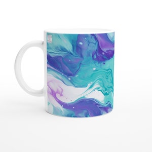 Blue and Purple Marble Mug | Marble Print Coffee Cup | Elegant Tea Cup | Painted Coffee Cup | Gift for Coffee Lovers | Unique Tea Cup