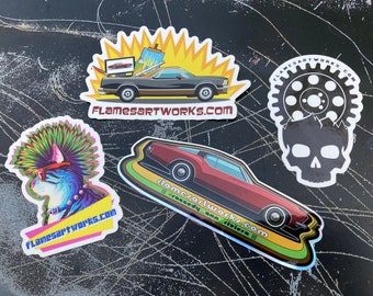 All Sticker Pack Cars Cats Gearhead Rockabilly Hot Rod