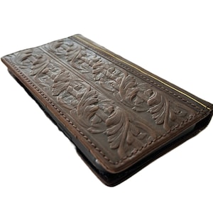 Genuine Leather Case for Google Pixel 4 5 6 7 8 A Pro XL 4G 5G Book Wallet Handmade Cover Decorated Bible Book New Collection By ArtAmit