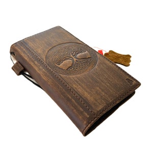Genuine Leather For Galaxy S20 S21 S22 S23 S24 FE Ultra Note 9 10 20 21 A15 A55 A51 A54 A31 A52 A14 A53 4G 5G Plus Pulish Tree Book Case