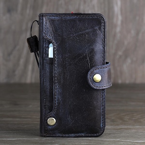 Custodia in vera pelle per Google Pixel 9 8 7 6 5 4 A 8A Pro XL 4G 5G Portafoglio pieghevole Custodia a libro fatta a mano Doppio slot per carte VECCHIO stile blu