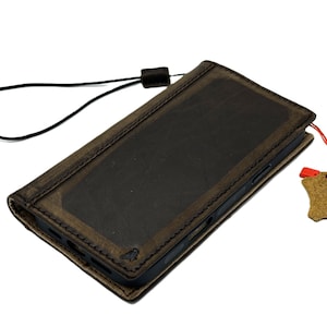 Custodia in vera pelle per Galaxy Z Fold 7, 6, 5, 4, 3, portafoglio, porta carte, libro, stile vintage, cornice polacca