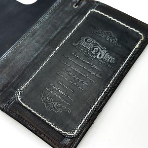 Funda de cuero genuino para Galaxy Z Fold 7, 6, 5, 4 y 3, con ranuras para tarjetas, estilo libro, estilo vintage, premium, hecha a mano, color gris antiguo, con diseño de tarjeta bíblica.