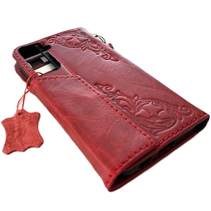 Portafoglio speciale in vera pelle con magnete rosso per Galaxy S24, S24 Ultra, S24+ Nuova collezione di AmitArt