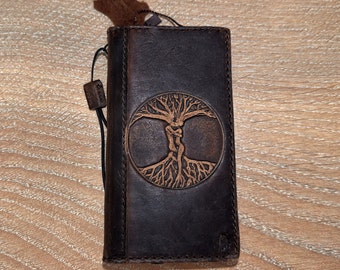 Genuine Leather For Galaxy S25 S24 S23 S22 S21 S20 FE Ultra S8 S9 Note 9 10 20 21 A13 A51 A12 A31 A71 A14 A53 4G 5G Plus Paradise Tree Case