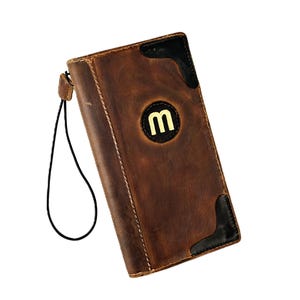 Genuine Leather Wallet Case – Fit Galaxy S25/S24/S23/S22/S21/S20 FE/Ultra/Plus A35/A52/A53/A54/A55/A56/A25 Handmade M Black Leather &quot;Socks&quot;