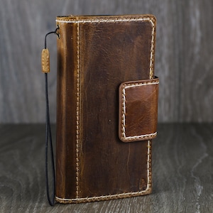 Custodia in vera pelle per Google Pixel 9 8 7 6 5 4 A Pro XL 4G 5G Portafoglio a libro con custodia pieghevole, cera lucida, magnete, cucito a mano, design di ArtAmit