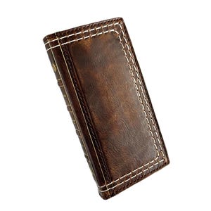 Custodia in vera pelle per Samsung Galaxy Z Fold 3, 4, 5, 6, con scomparti per carte, realizzata a mano in stile vintage, con cucitura a mano e design a libro biblico di ArtAmit