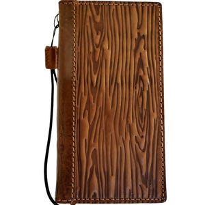 For Samsung GalaxyA12 A31 A32 A52 A54 S22 Leather, Stamped Wood Galaxy Phone Wallet Case | Handmade Full Genuine