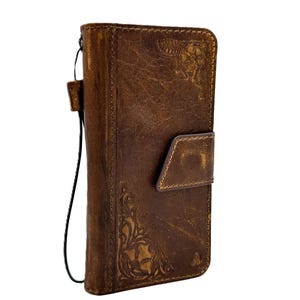 Echt leer voor OnePlus 12 12R 13 Hoesje Portemonnee Draadloze slots Kaart Handgemaakte bruin leer Magnetische sluiting Embossing decoraties