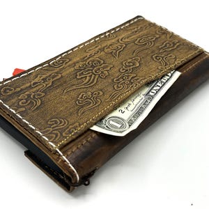 Custodia in vera pelle per Google Pixel 9 8 7 6 5A 9A 8A Pro XL 4G 5G Portafoglio pieghevole a libro fatto a mano con tasca vintage e motivo floreale, cucito ArtAmit
