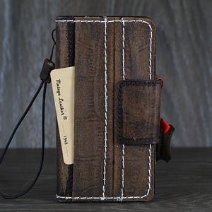 Custodia in vera pelle per Galaxy Z Fold 6 5 4 3 Portafoglio Cover con scomparti per carte Libro Vintage vecchio Speciale Chiusura magnetica Tasca Cucita Scamosciata
