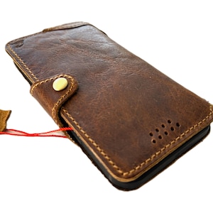 Custodia in vera pelle per Google Pixel 4 5 6 7 8 9 A Pro XL 4G 5G Portafoglio pieghevole fatto a mano Copertina a libro Vintage Magnet "TikTak" ArtAmit