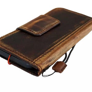 Custodia in vera pelle per Galaxy Fold 6, 4, 5, 3, con scomparti per carte, portafoglio vintage, realizzata a mano, con cornice polacca e chiusura magnetica, design di ArtAmit