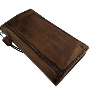 Genuine Leather For Galaxy S24 S23 S22 S21 S20 FE Ultra S8 S9 Note 10 20 21 A13 A71 A51 A12 A31 4G 5G Plus old Pulish Case Wallet ArtAmit