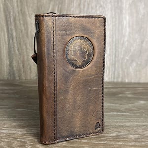 Étui en cuir véritable pour Google Pixel 9 8 7 6 5 4 A 8A Pro XL 4G 5G portefeuille pliable estampage fait main Donald Trump