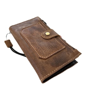 Custodia in vera pelle per Google Pixel 4 5 6 7 8 A Pro XL 4G 5G Custodia pieghevole fatta a mano con cerniera vintage Portafoglio in pelle cerata di ArtAmit