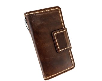 Handmade Leather Wallet Case for Google Pixel 11 , Magnetic Closure