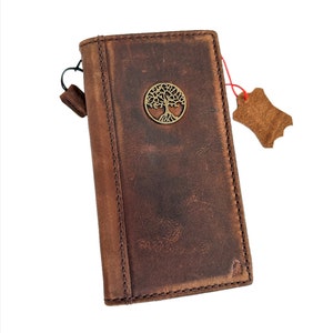 Genuine Leather Case For Galaxy S25 S24 S23 S22 S21 S20 FE Ultra Note 10 20 21 A71 A51 A14 A35 A52 A25 4G 5G Plus Stamp Tree Of Life jewel