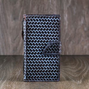 Étui en cuir véritable pour Google Pixel 9 8 7 6 5 4 A 8A Pro XL 4G 5G Portefeuille livre pliable fait main à l'ancienne bleu "filet" fermeture magnétique
