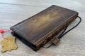 Handmade Leather iPhone Wallet Case: Vintage Book Style Cover product logo