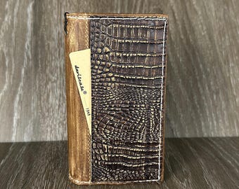 Handmade Crocodile Leather for iPhone Wallet Case