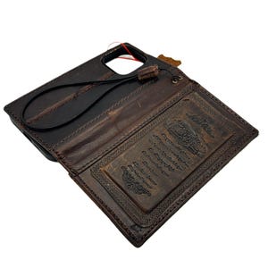 Genuine Leather Case for Google Pixel 9 8 7 6 A 8A Pro XL 4G 5G Fold Book Premium Handmade Wallet Thick parchment old decorated