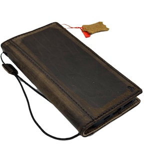 Funda de piel auténtica con cremallera para Galaxy S25/S24/S23/S22/S21/S20 FE/Ultra/Plus A14/A35/A52/A53/A54/A55. Marco pulido a mano.