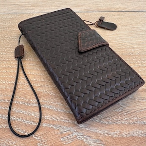 Custodia in vera pelle per Google Pixel 4 5 6 7 8 9 A Pro XL 4G 5G Portafoglio pieghevole a libro fatto a mano Stile copertina a libro ״Net” Custodia in pelle di ArtAmit