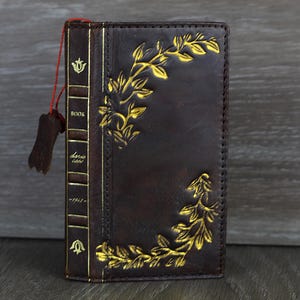 Custodia in vera pelle per Galaxy S25 S24 S23 S22 S21 S20 FE Ultra A35 A55 A35 20 21 A52 A51 A54 A31 A71 A14 A53 5G Plus Foglie della Bibbia dorate