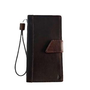 Capa tipo carteira em couro legítimo com zíper – Compatível com Galaxy S25/S24/S23/S22/S21/S20 FE/Ultra/Plus A14/A35/A52/A53/A54/A55 – Fecho magnético feito à mão