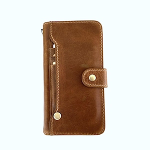 Custodia in vera pelle per Galaxy S24 S23 S22 S21 S20 FE Ultra 20 21 A32 A71 A53 A31 A52 A55 A53 Fold 4 5 6 5G Plus Doppio portafoglio magnetico Tan