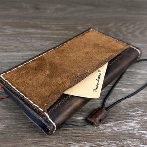 Custodia in vera pelle per Google Pixel 9 8 7 6 5 4 A 8A Pro XL 4G 5G Portafoglio pieghevole a libro fatto a mano in pelle scamosciata marrone cucito