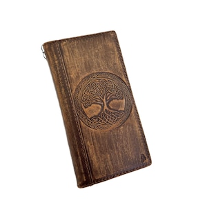 Genuine Leather Case for Google Pixel 4 5 6 7 8 9  A Pro XL 4G 5G Book Wallet Vintage Book Cover Handmade Pulish Tree Design By ArtAmit