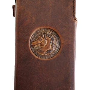 For Samsung Galaxy A52 A54 S20-S24 Wallet Leather Case, 3D Horse Design - Compatible, Handmade, Card Slots, Cash Well