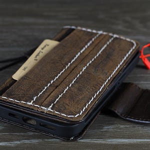 Echt Leer voor OnePlus 12 12R 13 Case Portemonnee Handgemaakte Draadloze Luxe Slots Kaart Oude Mode Pocket Magnetische Sluiting Naaien suède