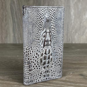 Custodia in vera pelle per Galaxy S25 S24 S23 S22 S21 S20 FE Ultra A35 A55 A35 20 21 A52 A51 A54 A71 A14 A53 5G Plus Stampa Coccodrillo Bianco