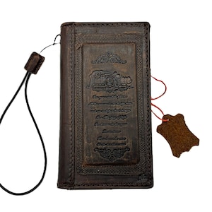 Genuine Leather Case For Galaxy Z Fold 7 6 5 4 3 Cover Card Slots Book Vintage old Premium Wallet Handmade Thick parchment old decorated