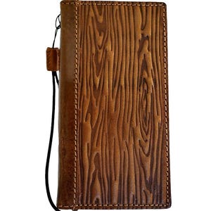 Custodia in vera pelle per Galaxy S25 S24 S23 S22 S21 S20 FE Ultra S9 Note 9 10 20 21 A15 A72 A54 A34 A55 A14 A53 4G 5G Plus Stampa Tan Wood
