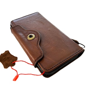 Custodia in vera pelle per Google Pixel 4 5 6 7 8 9 A Pro XL 4G 5G Portafoglio pieghevole fatto a mano Copertina a libro Marrone Classico Magnete "TikTak" ArtAmit