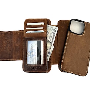 Custodia in vera pelle per Samsung Galaxy Z Fold 3 4 5 6, design vintage, fatta a mano, chiusura magnetica rimovibile di ArtAmit