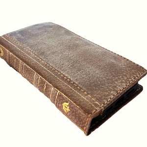 Genuine Leather Case For Galaxy S22 S21 S20 S23 S24 Ultra Note 8 9 10 20 21 FE A71 A51 A12 A14 A31 A53 4G 5G Plus Gray old Fashion Book